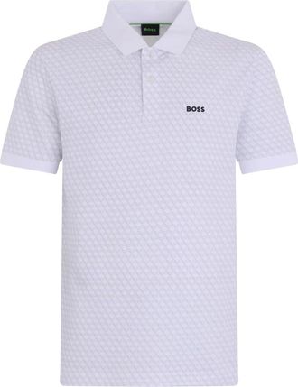 HUGO BOSS Hugo, Polo Shirts, male, White, Size: M Pl_Goc Chip Pattern Polo