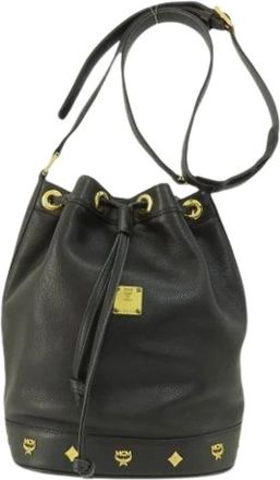 MCM Pre-owned Bucket Bags, female, Black, Size: ONE SIZE Pre-owned Shoulder Bag