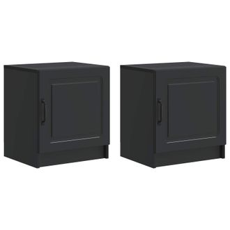 vidaXL Armario De Noche 2 Pcs Negro 43 X 34,5 X 47 Cm Vidaxl
