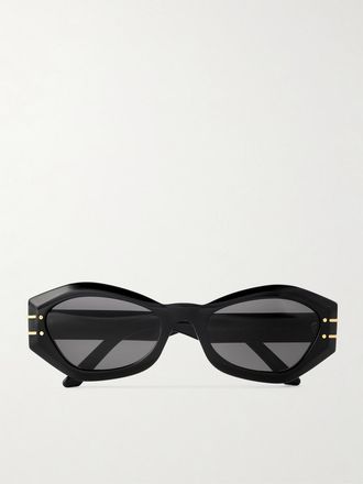 Dior Occhiali Da Sole In Acetato Con Montatura Cat-eye Diorsignature B1u - Nero