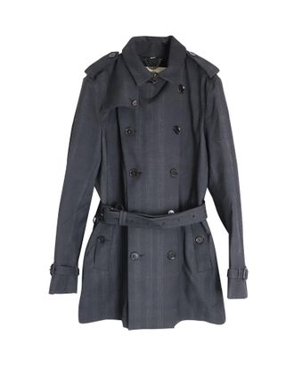 Burberry Pre-owned Mens Double-Breasted Coat in Grey Cotton - Size IT 50 (Mens)