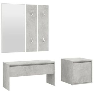 Berkfield Home Hallway Furniture Set Concrete Grey Engineered Wood