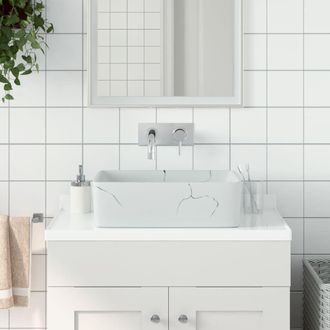 Berkfield Home Countertop Basin White Rectangular 46x35.5x13 cm Ceramic
