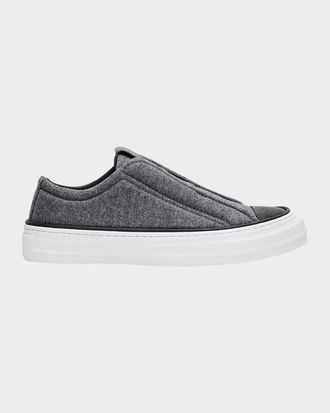 Brunello Cucinelli Wool Monili Slip-On Sneakers