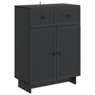 vidaXL Aparador Negro 66 X 34,5 X 90 Cm Madera De Ingenier&iacute;a Vidaxl