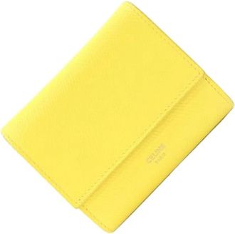 Celine Pre-owned Wallets, female, Yellow, Size: ONE SIZE Pre-owned Vintage Wallet (tri-fold)