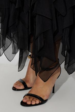 Dolce & Gabbana Leather Heeled Sandals, Womens, Black