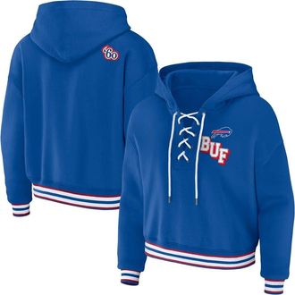 WEAR by Erin Andrews Womens WEAR by Erin Andrews Royal Buffalo Bills Plus Size Lace-Up Pullover Hoodie at Nordstrom, Size 1X
