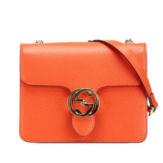 Gucci Pre-owned Gucci Small Dollar Calfskin Interlocking G Crossbody Ladies 510304 591693