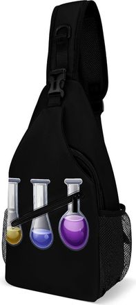 Generic Test Tube Asexual Proud Unisex Shoulder Bags Casual Crossbody Chest Bag Sling Backpack for Hiking Cycling Travel