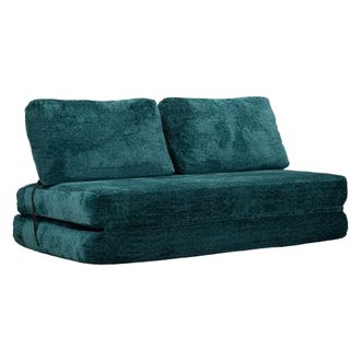 Dmora Sof&aacute; Cama 2 Plazas Albayz, Reclinable, Apertura Abatible, Asientos 2, 31x31 Cm Verde Petr&oacute;leo