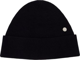 Acne Studios Wool Beanie With Rivet - unisex - Hoeden - Zwart - ONE Size - Wol - Accessoires