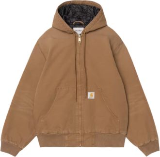 Carhartt Work in Progress Brown Dearborn Canvas Hooded Quilted Jacket