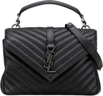 Saint Laurent Pre-owned Handbags, female, Black, Size: ONE SIZE Pre-owned Leather Shoulder Bag