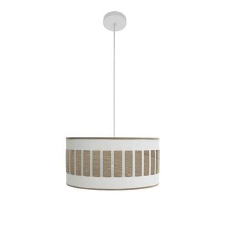 Fabrilamp Colgante Ivanna 1xe27 Blanco/blanco-madera Clara Regx40x40 Cm