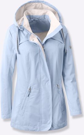 Casual Looks Langjacke CASUAL LOOKS, Damen, Gr. 18, hellblau, 100% Polyester, unifarben, Jacken Langjacke
