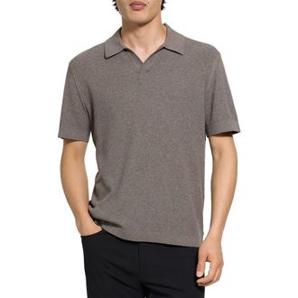 Theory Brenan Johnny Collar Polo in Morel Melange at Nordstrom, Size Xx-Large