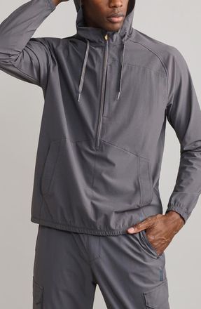 Rhone Invictus Water Repellent Ripstop Anorak in Gravel at Nordstrom, Size Medium