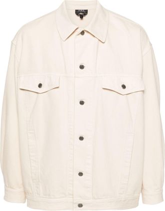 A.P.C. Elvis shirt jacket - men - Organic Cotton - L - Neutrals