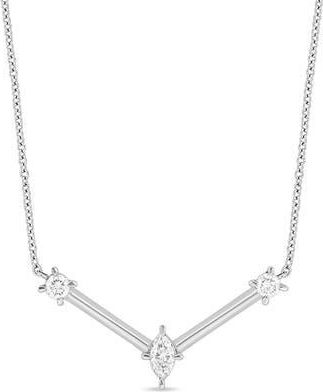 Bony Levy 18K White Gold Diamond V-Bar Pendant Necklace at Nordstrom Rack