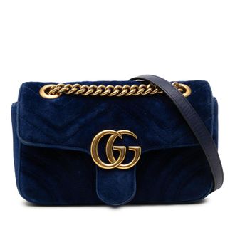Gucci Pre-owned Gucci Small GG Marmont Matelasse Velvet Shoulder Bag Ladies 3PLB9BQLLQWIVAC7