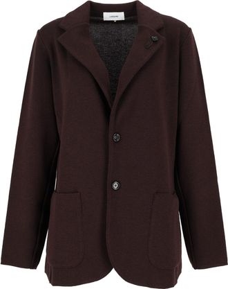 Lardini Tailored Floral Detail Knit Blazer