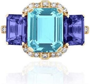 Goshwara Gossip Semiprecious Stone Ring in Pale Blue /Vivid Blue at Nordstrom, Size 7