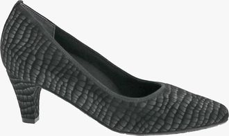 Ros Hommerson Womens Karat Printed Leather Heel Pumps In Black