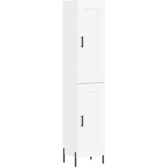 vidaXL Aparador Alto Madera Contrachapada Blanco 34,5x34x180 Cm Vidaxl