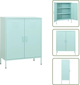 vidaXL The Living Store Armadietto Menta 80x35x101,5 cm in Acciaio - Armadietto portaoggetti