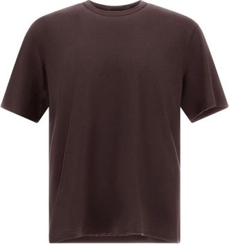 Herno Crewneck T-shirt - Heren - T-shirts - Bruin - S - Katoen - Tops