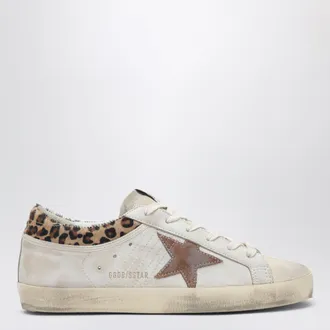 Golden Goose White and beige Super-Star sneakers with pony hair details