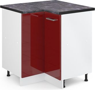 Vicco Armario De Esquina R-line, Rojo Burdeos Alto Brillo, 75.6 Cm, Et Antracita