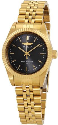 Invicta Specialty Black Dial Yellow Gold-tone Ladies Watch 29406