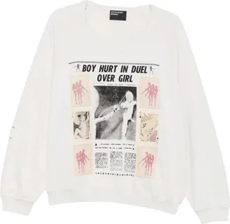 Enfants Riches Deprimes Hoodies & sweatvesten, Heren, Wit, M, Katoen, Boy Hurt in Duel Raglan Sweatshirt