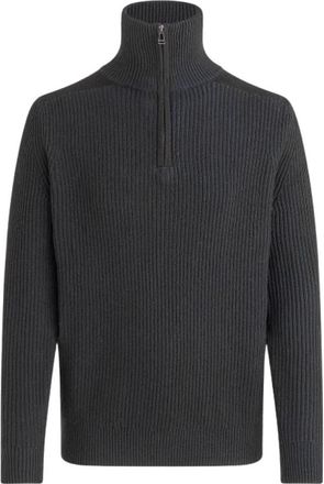 Belstaff Zwarte Quarter Zip Jumper - Heren - Coltruien - Zwart - L - Katoen - Truien & Vesten