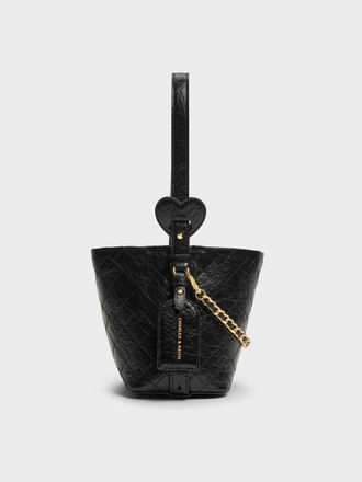 Charles & Keith Duo Quilted Chain Bucket Bag