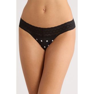 MeUndies FeelFree Lace V-Front Thong in Polka Dots at Nordstrom, Size Xx-Large