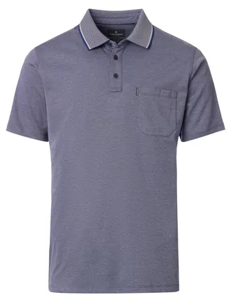 Casamoda poloshirt korte mouw Casa Moda blauw borstzak