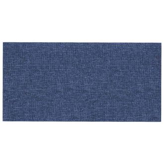 vidaXL Cabecero De Pared 12 Pcs Azul 30 X 15 Cm Tela Vidaxl