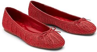 Birdies Hummingbird Raffia Flat Womens Shoes Red : 10 M, Leather