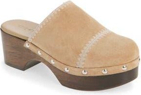 Cinq &agrave; Sept Saige Embroidered Clog in Brown Sugar at Nordstrom Rack, Size 8.5Us / 38.5Eu