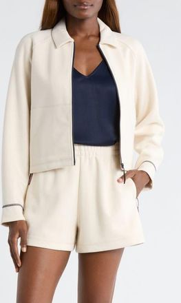 G/Fore Cozy Double Knit Golf Jacket in Chalk White at Nordstrom, Size X-Small