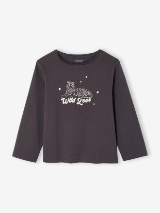Vertbaudet 3er-Pack M&auml;dchen Shirts mit Print BASICS Oeko-Tex malve