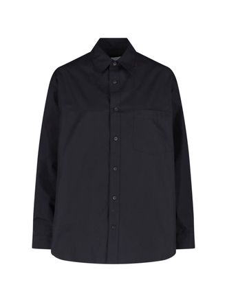 Matteau Black Relaxed Fit Button-Up Cotton Shirt