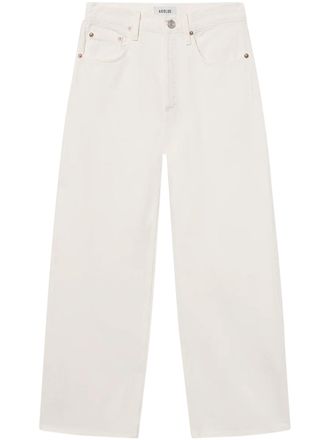 A Gold E Straight-Leg Chalk White Trousers with Classic Five-Pocket Design