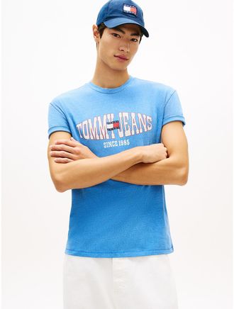 Tommy Hilfiger Mens Tommy Jeans Wavy Flag Logo T-Shirt - Blue - 3XL