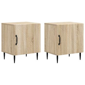 vidaXL Armario De Noche 2 Pcs Roble Sonoma 43 X 34,5 X 50 Cm Vidaxl
