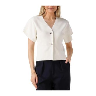 Notre-V Dames, Blouses & Shirts, Wit, Maat: XS Linnen