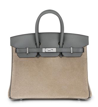 Herm&egrave;s Gris Meyer & Gris Caillou Grizzly Birkin 25 PHW